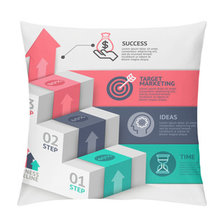 Personality  3d Business Staircase Diagram Template. Pillow Covers