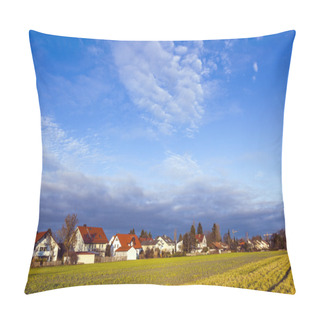 Personality  Rural Landscape In Munich With New Settlement And Fields Pillow Covers
