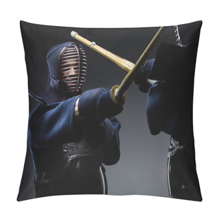 Personality  Competition Of Two Kendo Fighters Pillow Covers