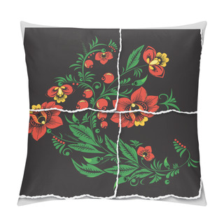 Personality  Russian Or Slavs Pattern. Ripped Paper. Background. Illustration Pillow Covers