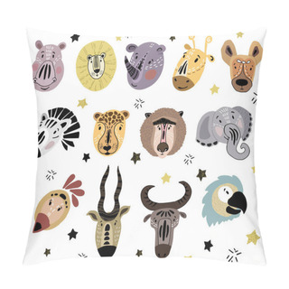 Personality  Cute Africa Vector Set Pillow Covers
