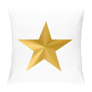 Personality  Metallic Gold Star Isolated On White Background. Simple Golden Star Icon. Foil Effect Vector Illustration. Christmas Decoration. Convex Shape With Gradient. Easy To Edit Template For Your Designs. Pillow Covers