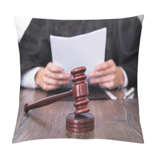 Personality  Judge Holding Documents Pillow Covers