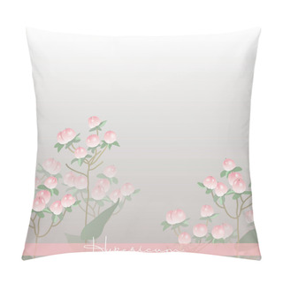 Personality  Hypericum Pink. Floral Berries. Botanical Illustration. Plants For Bouquets. Branch With Berries. Pillow Covers