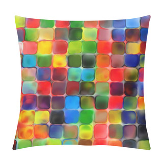 Personality  Abstract Rainbow Color Paint Tiles Pattern Art Background Pillow Covers