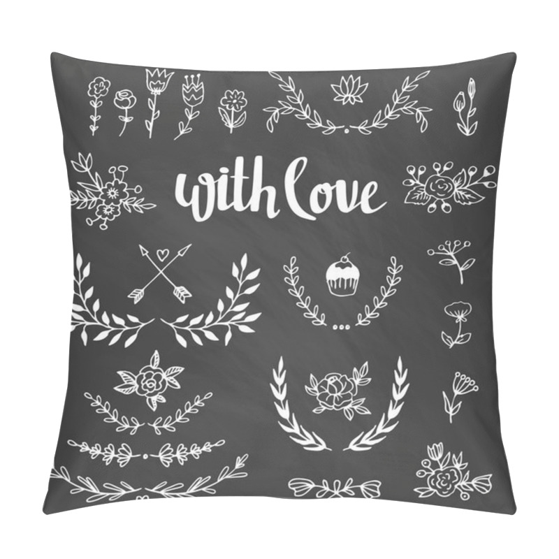Personality  hand drawn design elements pillow covers