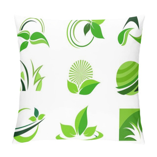 Personality  Green Leafs Design Elements Pillow Covers