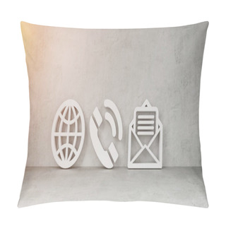 Personality  Big Contact Icons In Modern Interior 3D Rendering Pillow Covers