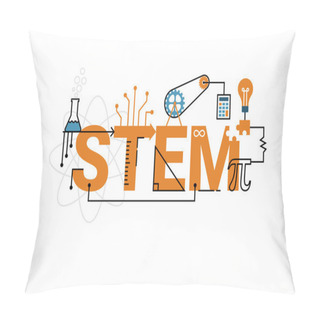 Personality  STEM Word Typography Design Pillow Covers