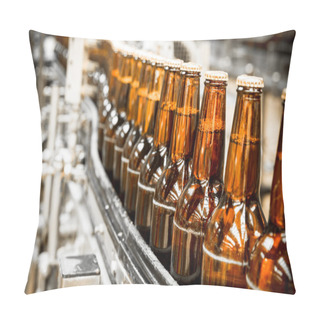 Personality  Beer Bottles On The Conveyor Belt Pillow Covers