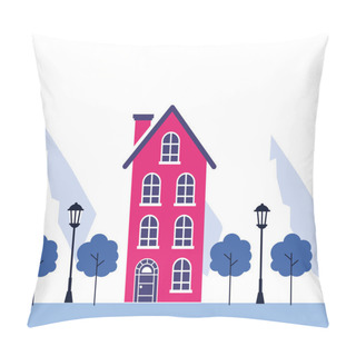 Personality  Winter Landscape House Mountains Pillow Covers