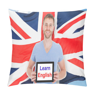 Personality  Man Holding Digital Tablet Pillow Covers