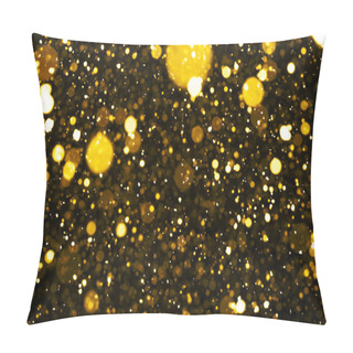 Personality  Falling Snow On Black Background. Pillow Covers
