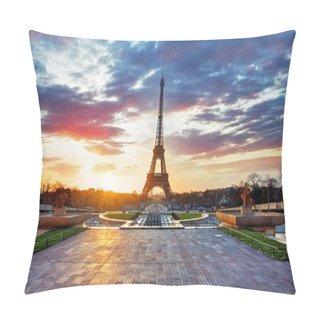 Personality  Sunrise In Paris, With Eiffel Tower Pillow Covers
