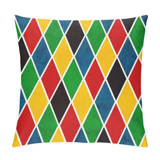 Personality  Vintage Looking Colorful Pattern Made With Harlequin Rhombuses Overlaid With Grungy Elements And Scratches Pillow Covers