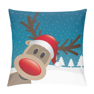 Personality  Reindeer Red Nose Santa Claus Hat Pillow Covers