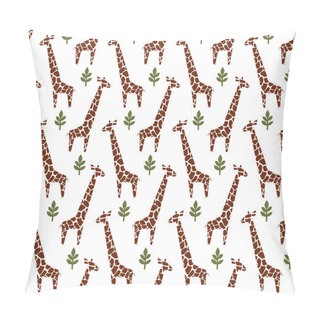 Personality  Giraffes Seamless Pattern. Safari Animal Background. Pillow Covers