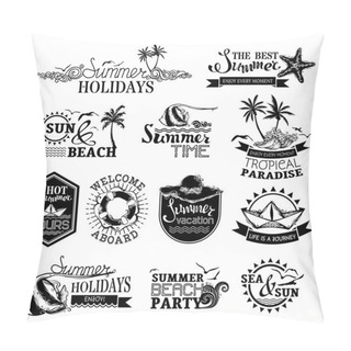 Personality  Vector Set Of Summer And Travel Designs.  Pillow Covers