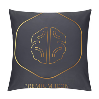 Personality  Brain Golden Line Premium Logo Or Icon Pillow Covers