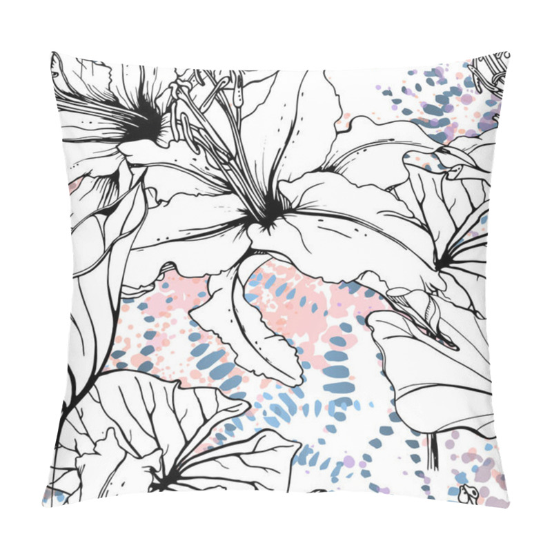 Personality  Floral Black White Pattern. Modern Watercolor Pillow Covers