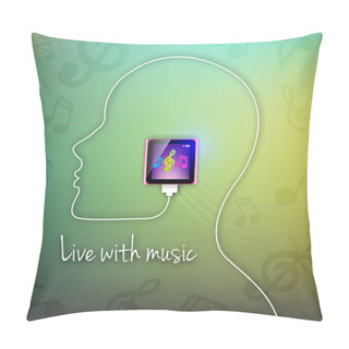 Personality  Vector Live With Music Pillow Covers