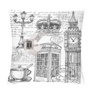 Personality  Illustration Of Telephone Great Britain Pillow Covers
