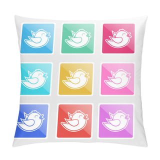 Personality  Vector Set Of Icons With Birds. Pillow Covers