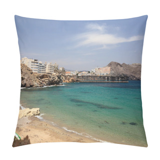 Personality  Beach In Mediterranean Town Aguilas, Province Of Murcia, Spain Pillow Covers
