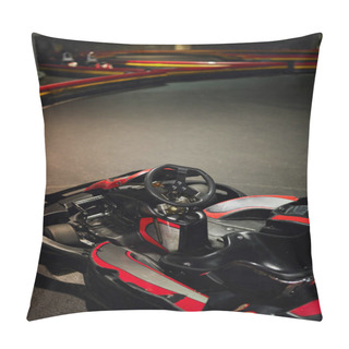 Personality  Go Cart Kart For Racing, Red Racing Car Inside Of Indoor Kart Circuit, Motor Race Vehicle Pillow Covers