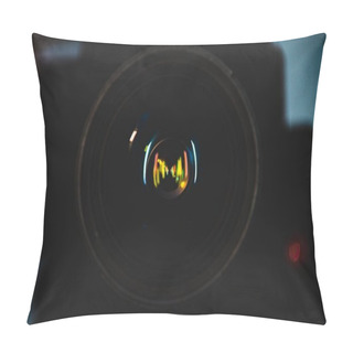 Personality  A Selective Focus Shot Of Camera Lens Pillow Covers
