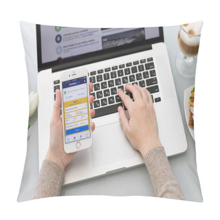 Personality  IPhone With App Booking.com Online Hotel Reservations  Pillow Covers