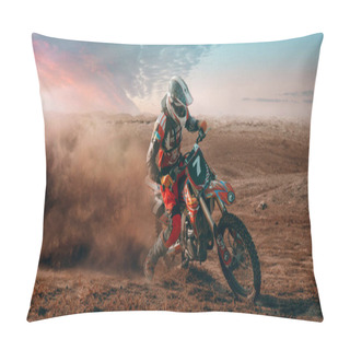 Personality  Motocross. Man On Bike Pillow Covers