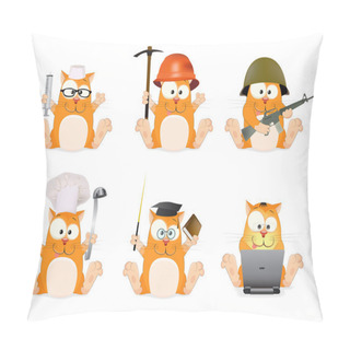 Personality  Set Of Cartoon Cats Pillow Covers