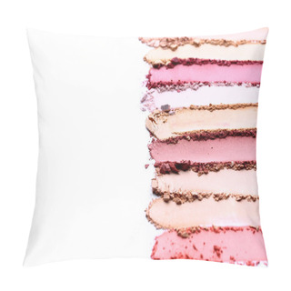 Personality  Samples Of Cosmetic Powder On White Background Pillow Covers