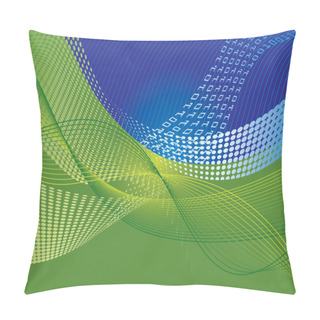 Personality  Data Transfer Abstract Background With Halftone Effect Pillow Covers