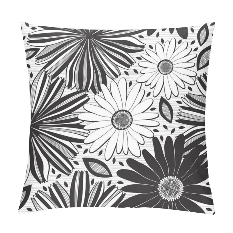 Personality  Black and white  flowers pillow covers