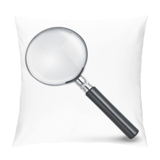 Personality  Magnifying Glass Isolated On White With Soft Shadow Pillow Covers