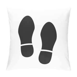 Personality  Black Footwear Black Print Isolated On White. Pillow Covers
