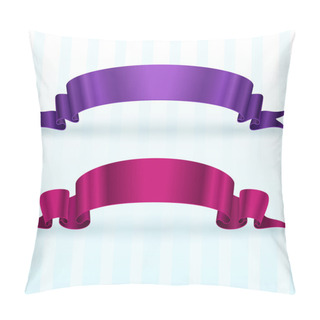 Personality  Banners With Ribbon,  Vector Illustration  Pillow Covers