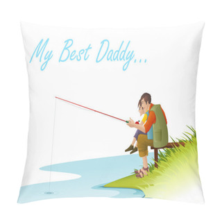 Personality  Father And Son Fishing Pillow Covers