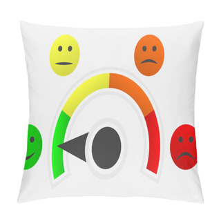 Personality  Scale From Red To Green With Arrow And Scale Of Emotions, Isolated Background Pillow Covers