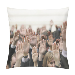 Personality  Crowd Of People Raising Hands Pillow Covers