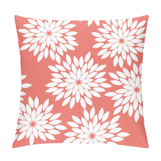 Personality  Seamless Red Vintage Japanese Floral Kimono Tenugui Textile Pattern Vector Pillow Covers