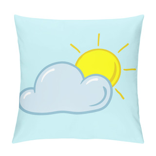 Personality  Partly Sunny Vector Icon Pillow Covers