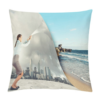 Personality  Woman Changing Reality Pillow Covers