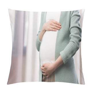 Personality  Pregnant Woman Holding Stomach Pillow Covers