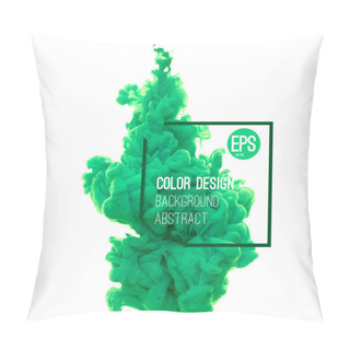 Personality  Green Ink Cloud Swirling In Water Pillow Covers