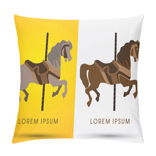 Personality  Carousel Horse Vector. Pillow Covers