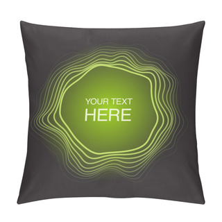 Personality  Futuristic Abstract Circles Frame On Neon Green Light Background Pillow Covers