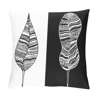 Personality  Abstract Black And White Feathers. Pillow Covers